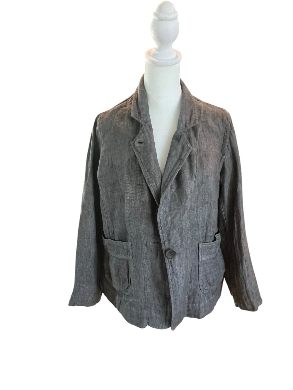 Eileen Fisher Gray Lightweight Button Jacket